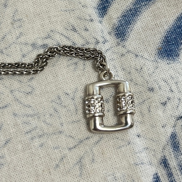 Brighton Meridian Linx Petite Necklace Silver Plated Crystals & Cloth Bag - Picture 11 of 11